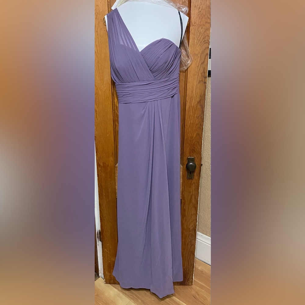 One shoulder lavender floor length dress size 8